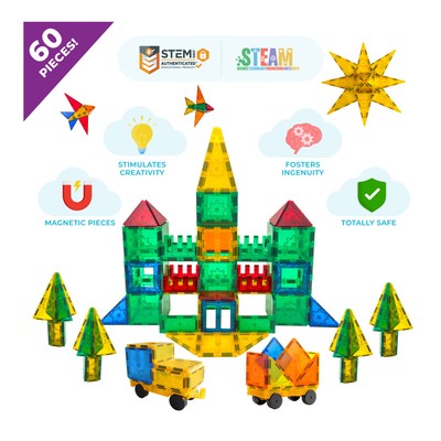 Tytan Magnetic Tiles and Building Blocks Set (60-Piece)