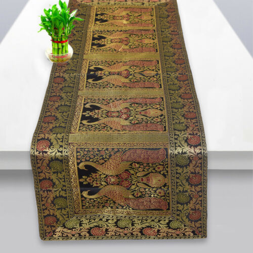 Indian Home Decor Elephant Peacock Design Silk Table Runner 60 x 16 Inch Brand eBay