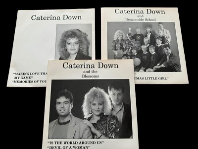 3 x Caterina Down 7  Records - Blossom Records Keswick Cumbria