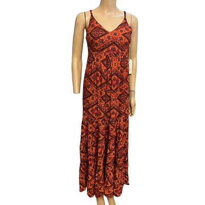 Shyanne Chilli Maxi Dress XS Boho Western Geometric Print Orange Tiered A-Line | eBay Shyanne Chilli Maxi Dress XS Boho Western Geometric Print Orange Tiered A-Line | eBay