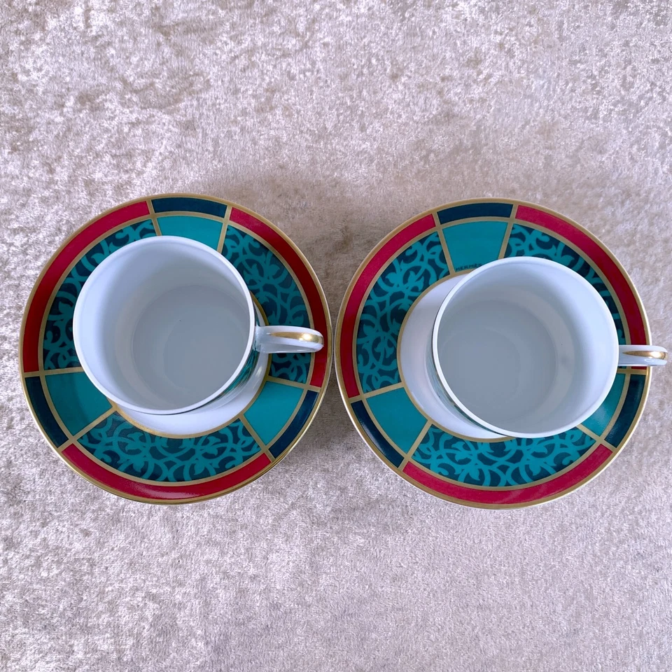 Hermes Demitasse Cup Saucer Attelage Or Porcelain Tableware 2 Sets - Image 3 of 4