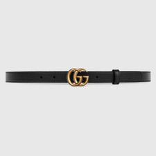 NWT Gucci Marmont GG buckle belt Leather Black/Gold Size 75 Style 409417