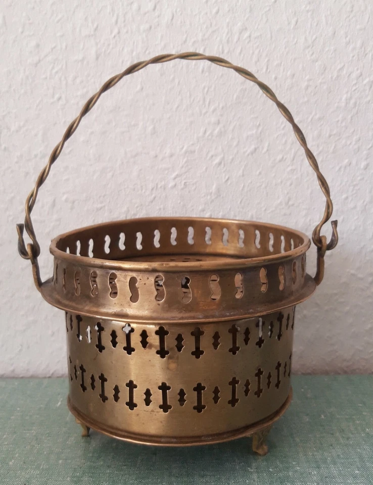 Vintage Messing Ostfriesen Stövchen Rechaud, D 12,5 cm innen - Bild 3 von 4