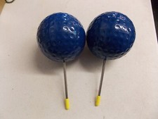 2 Impact Resistant Dimple 5" Ball BLUE Tee Markers for Golf Course Tee Box