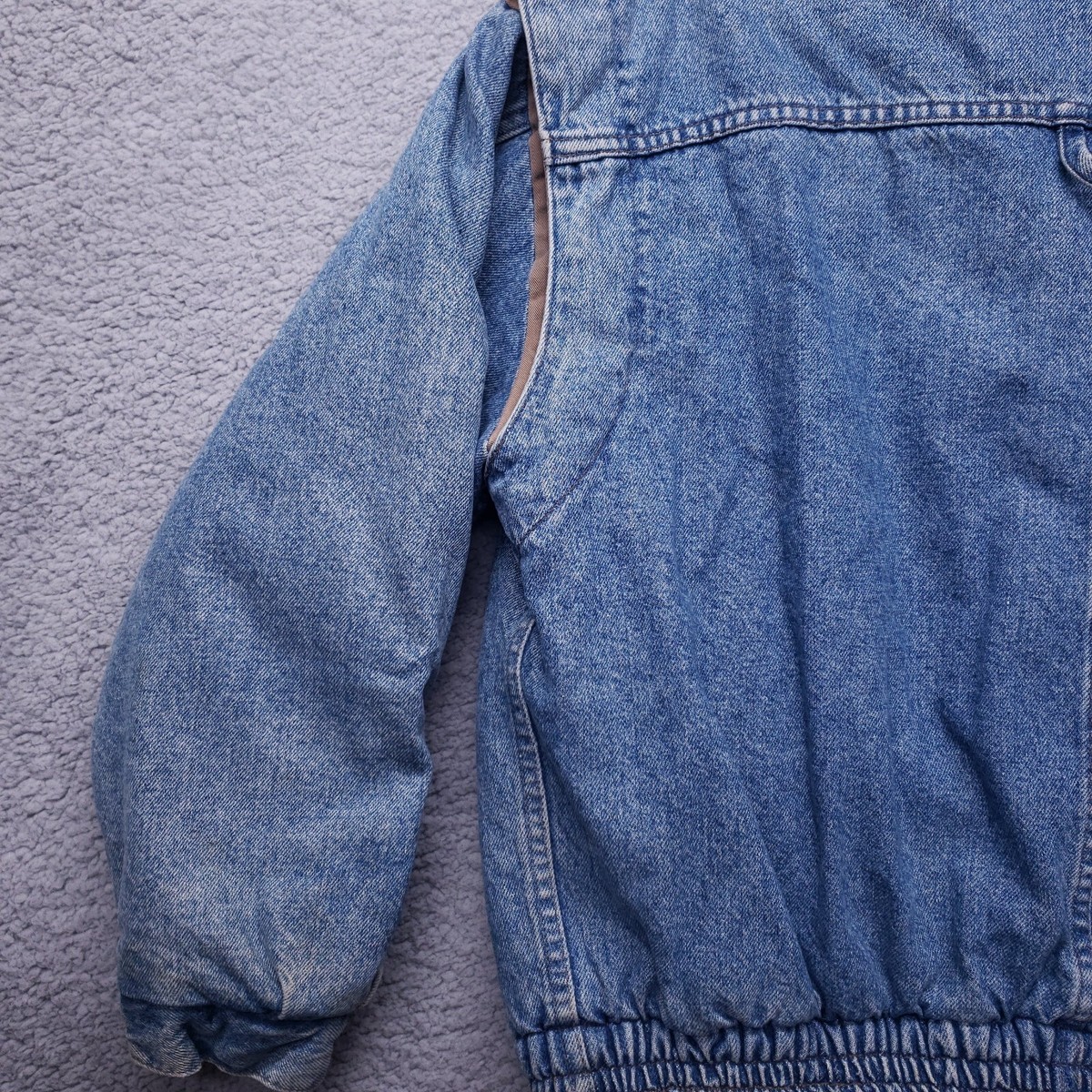 Vintage Levi's Silver Tab Blue Denim Jacket Large Nylon Lined Rare