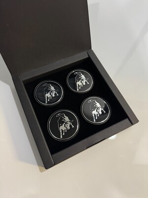 NEW Genuine OEM Lamborghini Silver wheel center cap 4 piece set