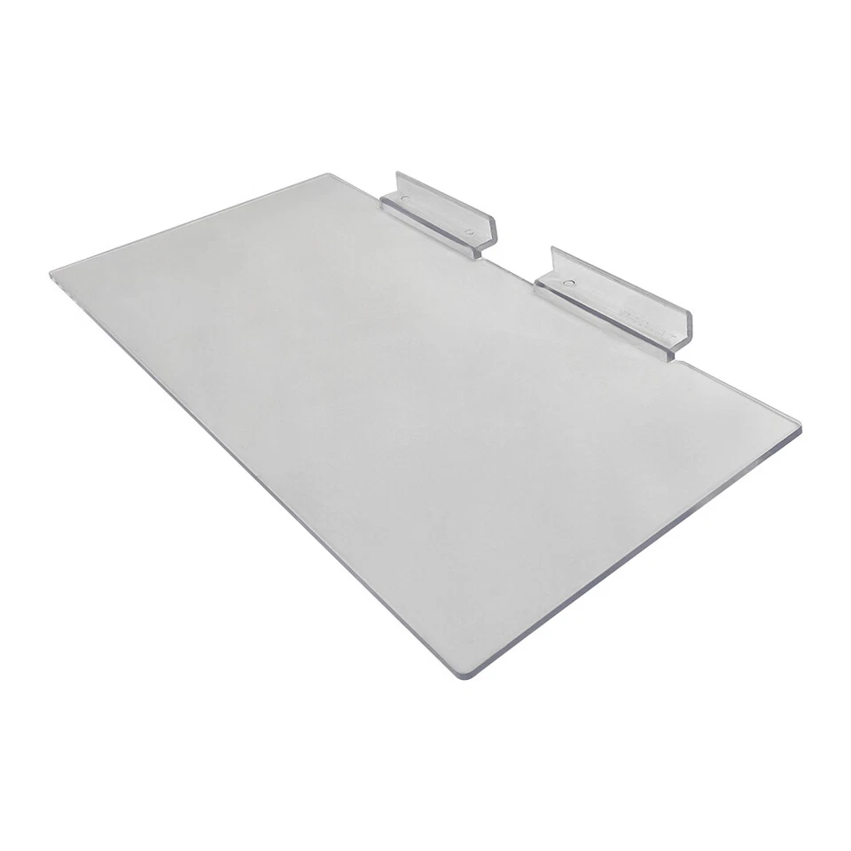 100 Pc Slatwall 4'' x 10'' Flat Styrene Clear Shoe Shelf Acrylic Display Fixture - Image 3 of 4
