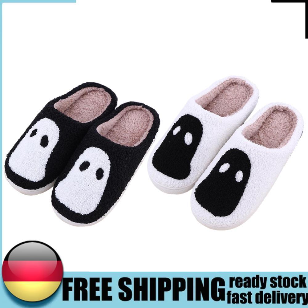 APL Halloween Ghost Plush Slippers Spooky Slippers Fuzzy Ghost Slippers for Winter