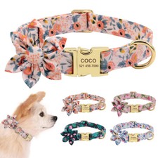 Personalised Dog Collar with Engraved Metal Buckle Custom Name Phone Number