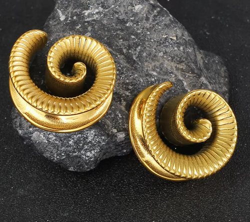 8mm - 16mm Spiral Snail Shell Retro Expander Earing Gauge Tunnel Earplug Plugs - Picture 4 of 4