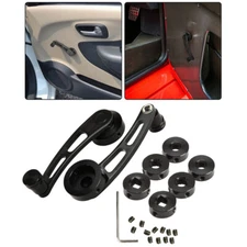 Pair Universal Car Black Billet Aluminum Manual Door Window Winder Crank Handle