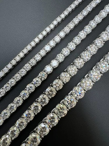 Tennis Chain Real SOLID 925 Sterling Silver CZ ICED Necklace Chain Hip Hop - Picture 9 of 23