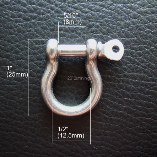 Stainless Steel Bow Shackle Joint Connector Small D Ring Key Chain Hook - Picture 2 of 9