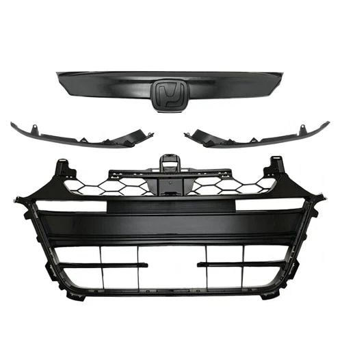 18PC Gloss Grille Mesh Molding For Accord Sport 2018-2020 Fog lights Bezel Black - Picture 3 of 15