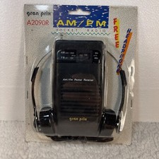 Gran Prix A2090R AM/FM Pocket Radio with Headphone New in Package