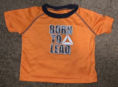 Reebok Infants Shirt Size: 0-3 Months, Orange / Black, Short Sleeve. Pre-Owned