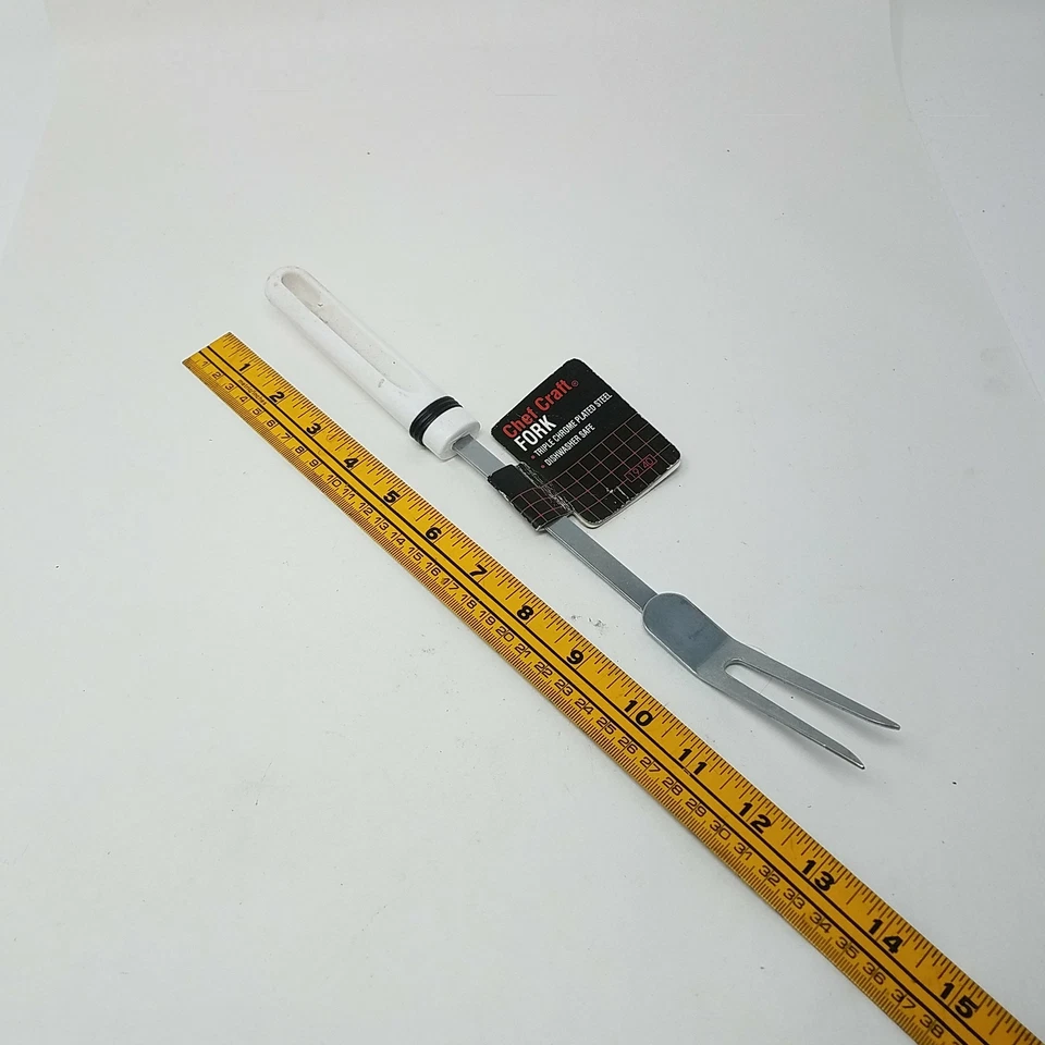 Chef Craft Triple Chrome Plated Steel Two Prong Serving Fork  085455191404  1914 - Image 4 of 4