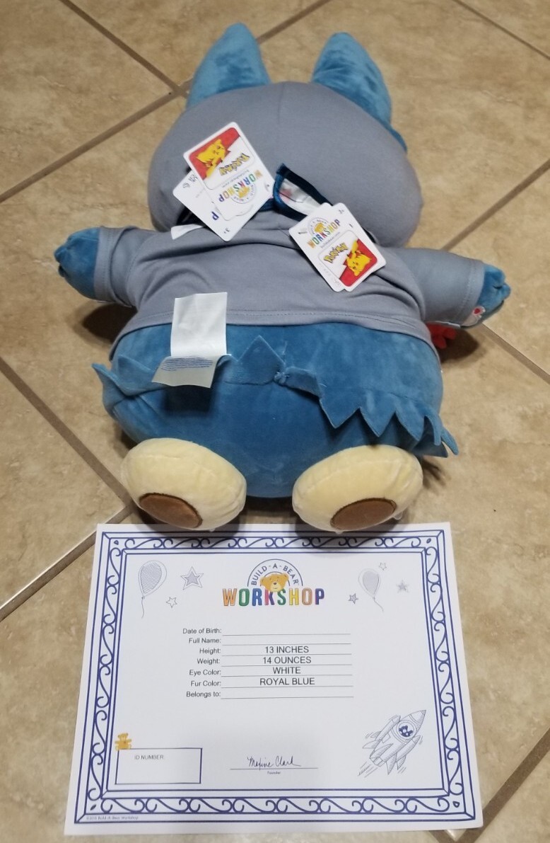 Build a Bear Pokemon Munchlax With Sound, Hoodie, Bib, Tamato