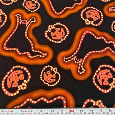 Halloween Orange Ghosts Pumpkins MBT Black Cotton Fabric by the HALF YARD