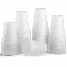 Clear White Plastic Cups Water Vending Machine Drinking Reusable