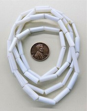 Early Contact 1500's Style Old White Glass Wampum  Trade Beads   V 128