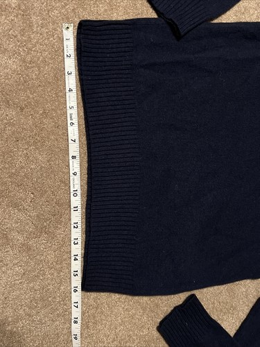 J. Crew Sweater 100% Lambs Wool Crewneck Pullover Men Small Navy Blue - Picture 6 of 8