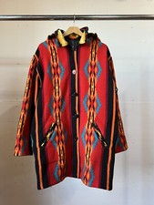 Vintage Pendleton Aztec Hooded Jacket , Red, Southwestern