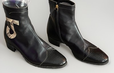 GUCCI x ELTON JOHN Men's size UK6/US7 Lizard trim limited edition leather boots