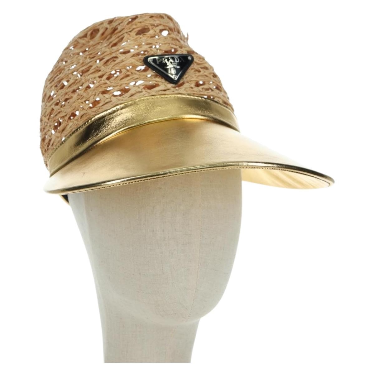 PRADA 帽子 PRADA Hat Raffia S Beige 1HC225 Auth BAZ670M | eBay