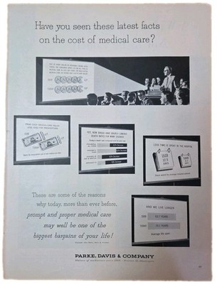 VTG 1956  Ad - Parke, Davis & Co. - The Latest Facts On The Cost Of Medical Care