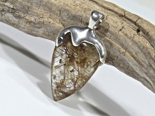 Rutilquarz Lodolith Anhänger, 30mm, 925 Silber, Nr.19, Video