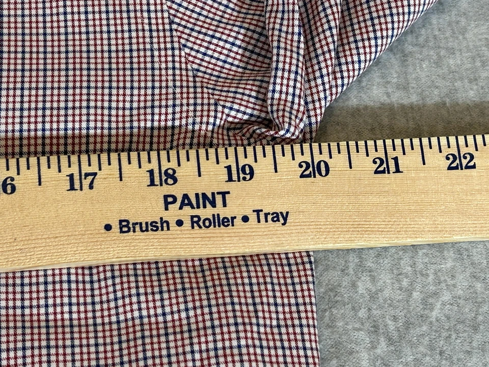 Camisa Brooks Brothers Hombre XS Roja Azul Cuadros Calce Ajustado Botón Oficina Negocios 14.5 Foto 3 de 4