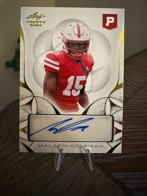 2024 Leaf Trinity Autograph Malachi Coleman - Nebraska