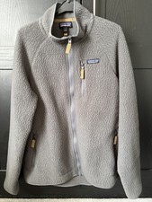 Patagonia MEN's RETRO PILE FLEECE JACKET Large In Grey Excellent Condition