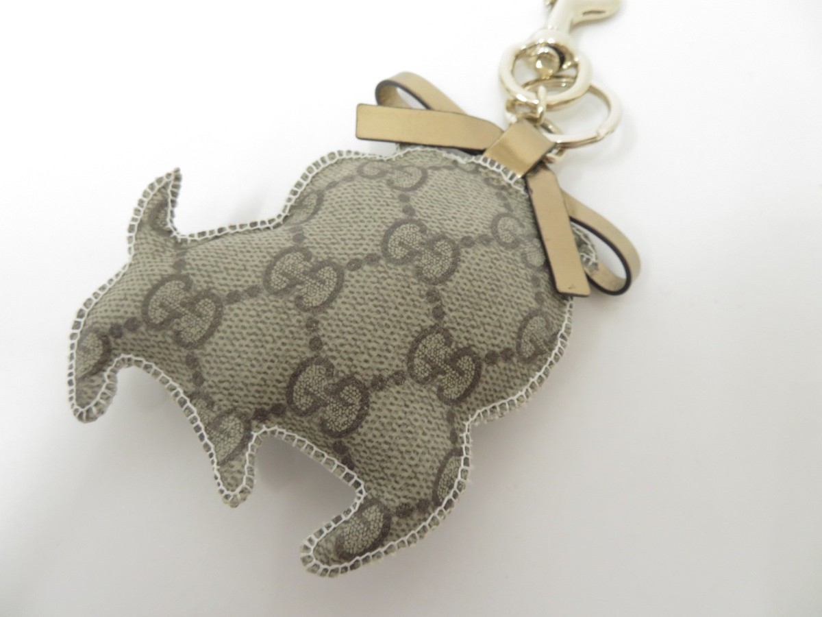 Authentic GUCCI Guccioli Bulldog Dog Key Holder Bag Charm