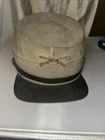 Leather Civil War Hat Size M Gray Henschel Hat Co Confederate Reenactment