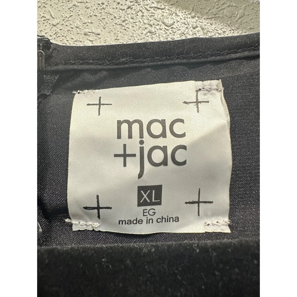 Vestido Mac + Jac XL Sin Mangas Negro Plateado Lentejuelas Brillante Fiesta Cóctel Foto 3 de 4