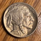 1916 D Buffalo Nickel AU  Full Horn