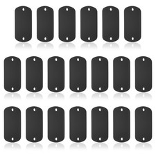 20 x Metal Stamping Blanks Rectangle Stamping Tags Blanks Aluminum Black