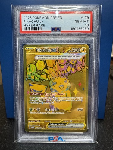 2025 Pokémon Prismatic Evolutions Pikachu Hyper Rare PSA 10