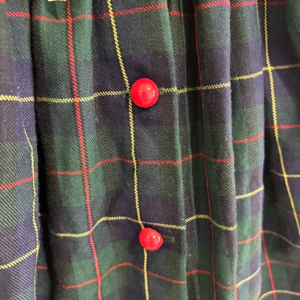 Vintage Baby Togs Tartan Plaid Long Sleeve Bib Dress Toddler Girls Size 2T - Image 3 of 4