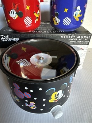 Disney Mickey Mouse 6-Cup Hot Pot Slow Cooker Set w/ Bowls No Chopsticks