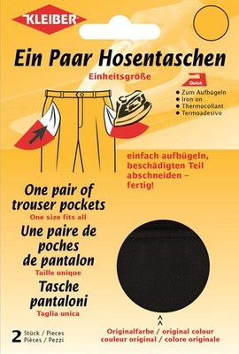 KLEIBER Quick-Ein-Paar-Hosentasche schwarz 2 Stück