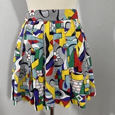 Vtg Tail Mini Skirt Womens 4 Pop Art Pleated Schoolgirl Tennis Psychedellic USA