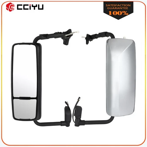 Driver+Passenger Pair Chrome Mirrors Complete Truck Mirrors For 04-17 Volvo VNL