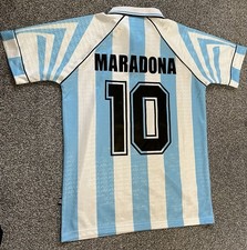Diego Maradona Argentina Football Shirt 1994 Replica Retro Shirt Size L
