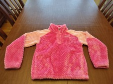 Columbia Fuzzy Fleece Youth 1/4 Zip Pockets Size Small 7-8 Pink Excellent Pre