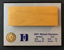 2001 NCAA National Championship Game Plaque w/Court Piece DUKE Basketball RARE!