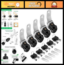 5 Pack Keyed Alike Tool Box Locks with Keys, 5/8" Cam Locks for RV Cabinets