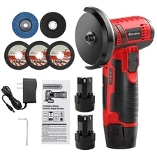 Cordless Angle Grinder, 3 Inch Mini Angle Grinder Tool With 2pcs 16.8V 2000mA...